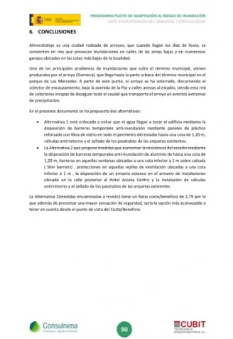 Conclusiones del informe del Gobierno sobre las zonas inundables de Almendralejo