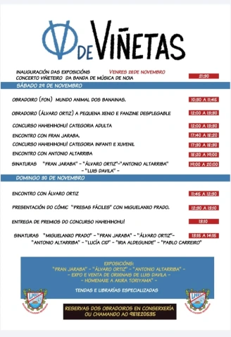 Programa completo de la feria V de Viñetas en Noia