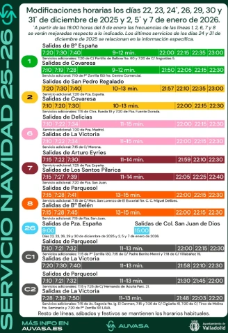 Horarios de los autobuses de Valladolid