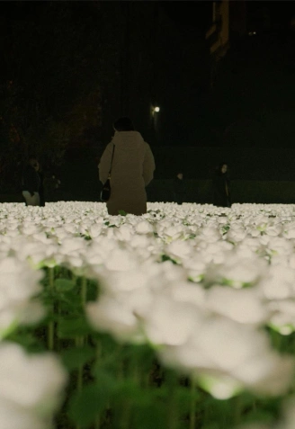 Visitante del Jardín Infinito en el Pazo de San Lourenzo de Santiago