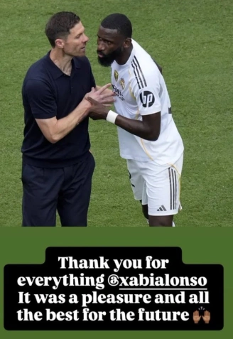 Adiós de Rüdiger a Xabi Alonso