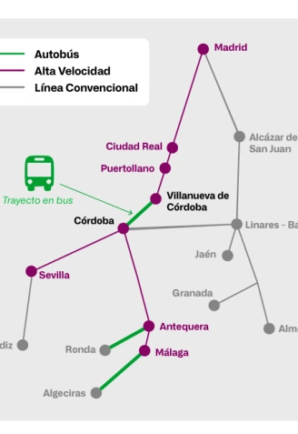 Plan Alternativo de RENFE para la circulación ferroviaria Madrid - Andalucía tras el accidente de trenes de Adamuz