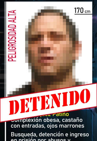 Cartel de la Policía Nacional tras la detención de Daniel Vázquez Patiño