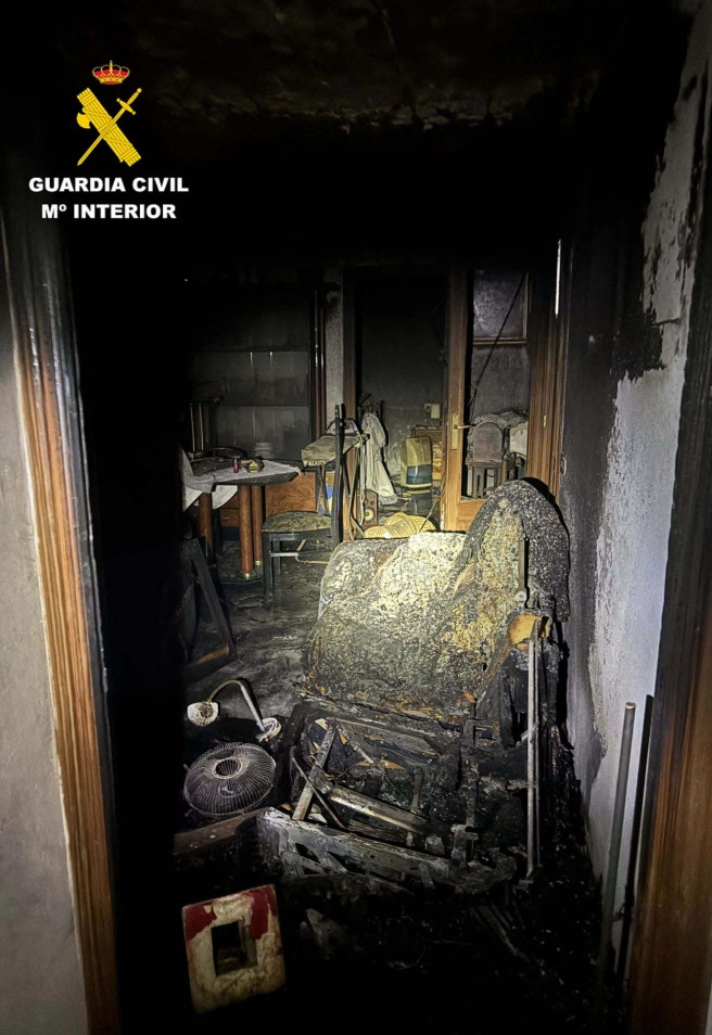 Interior del piso incendiado