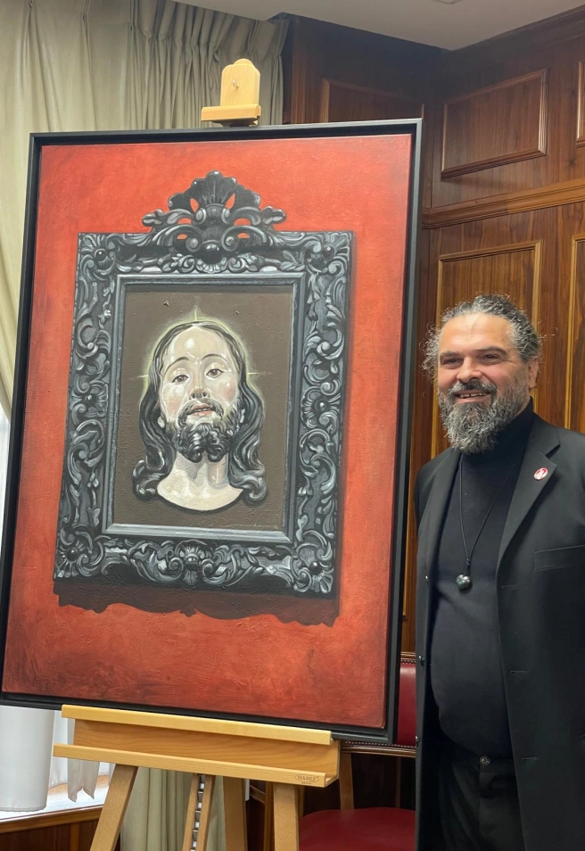 Adeva con el cartel de la Semana Santa de Zamora