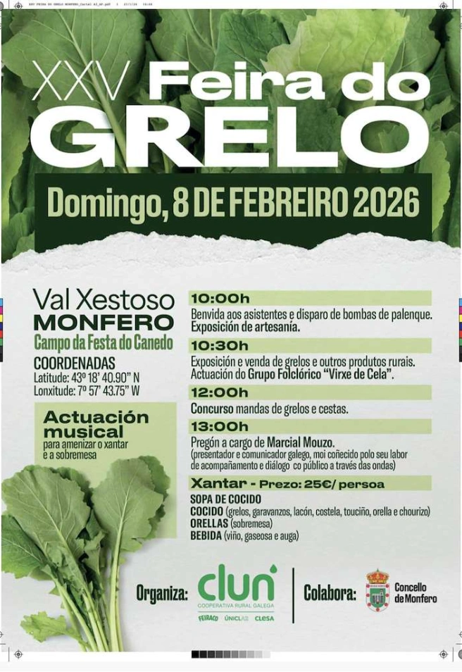 Cartel anunciador de la Feira do Grelo del 2026