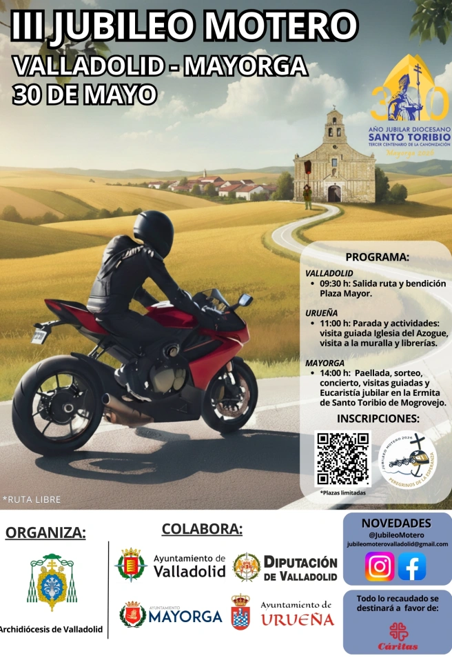 CARTEL III Jubileo Motero (30 mayo 2026, Valladolid-Urueña-Mayorga)