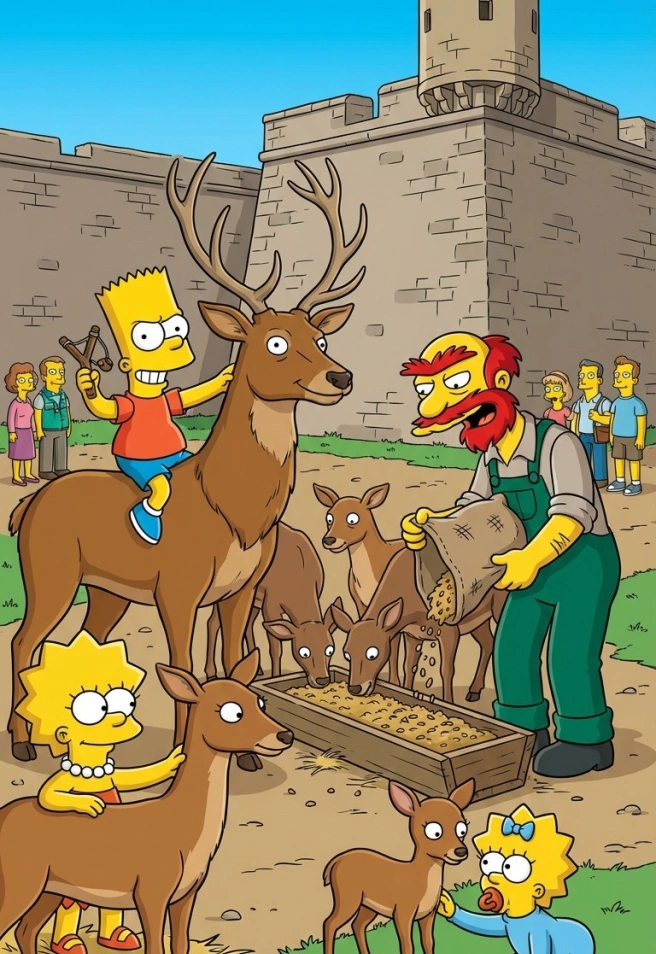 No faltan los ciervos que habitan en el foso de la Ciudadela