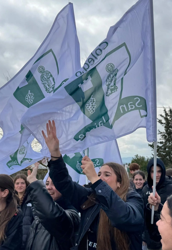 Alumnos del Colegio San Jaime durante una Javierada