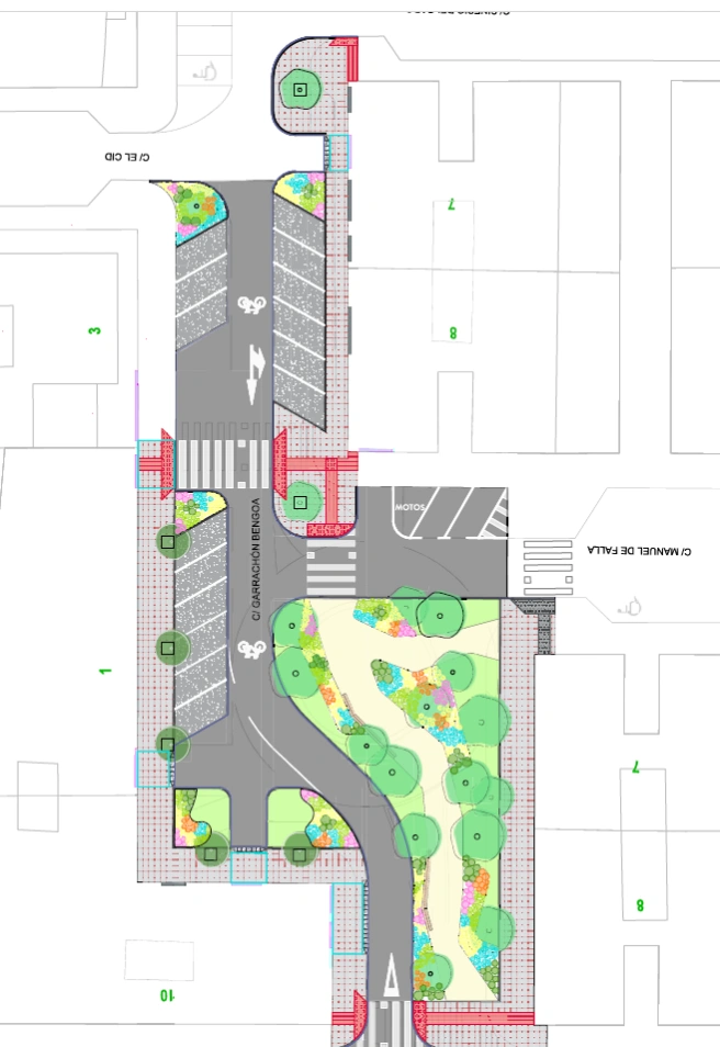 Imágenes proyecto de renaturalización plaza Rabí Sem Tob