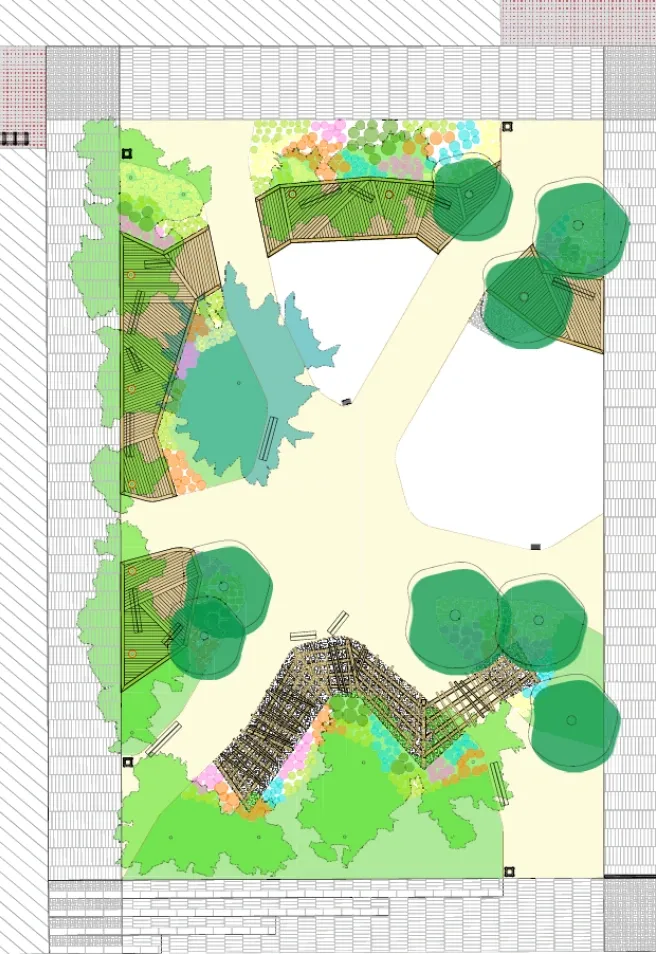Imágenes proyecto de renaturalización plaza Rabí Sem Tob