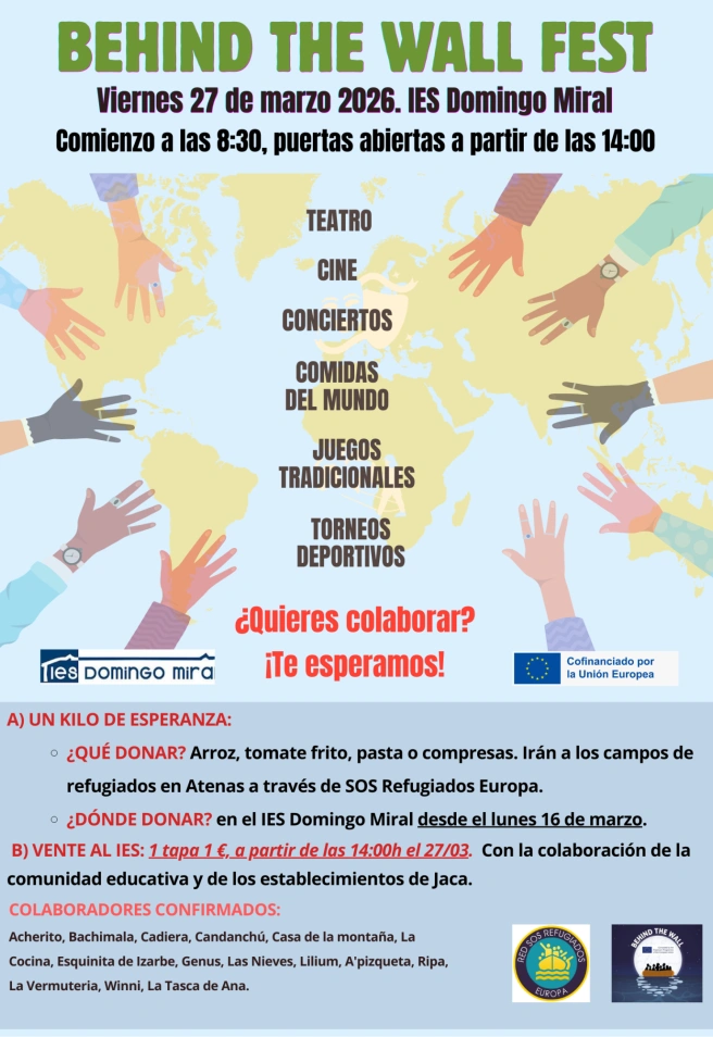 Cartel con las actividades