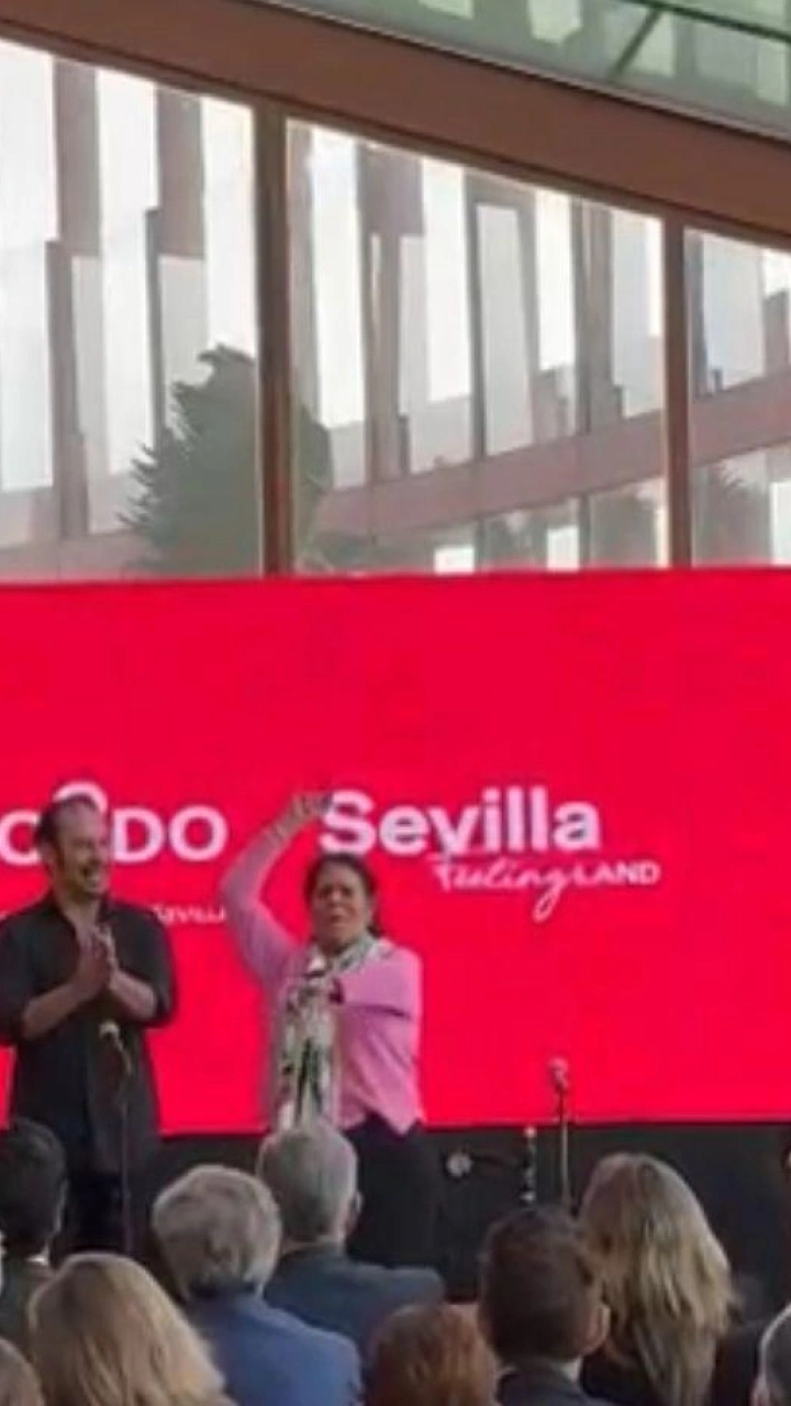 Aurora Vargas durante el acto de presentación del cartel