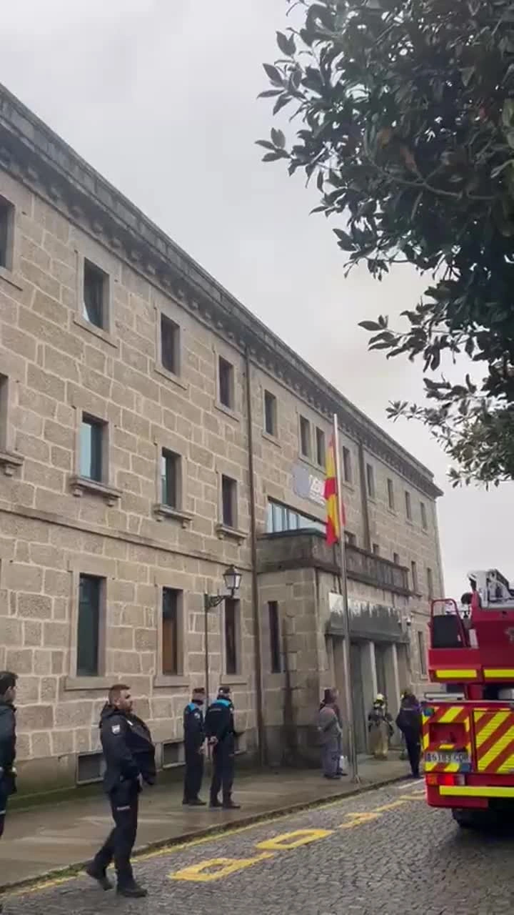 Incendio en la Comisaría de la Policía Nacional en Santiago