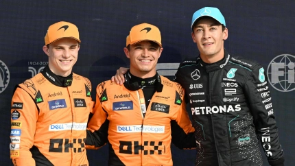 El podio en la clasificación del Gran Premio de Italia.