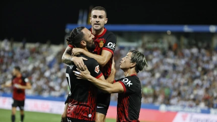 Dani Rodríguez celebra su tanto ante el Leganés