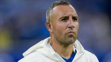 Santi Cazorla antes del Oviedo - Racing.