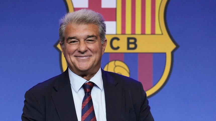 Joan Laporta, durante la rueda de prensa.