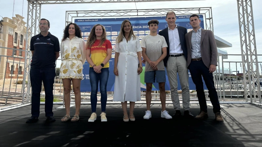 Presentación de la Copa del Mundo de triatlón en Valencia.