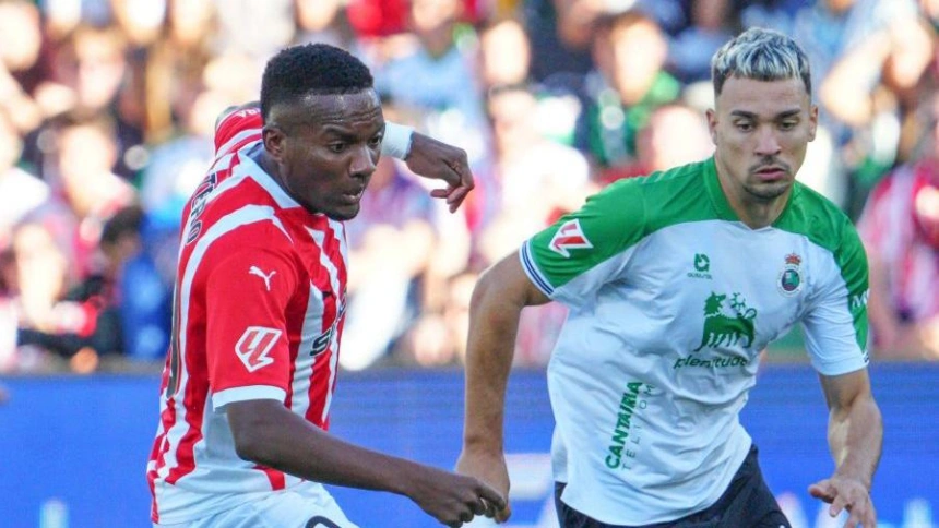 Otero y Arana en el Racing - Sporting.