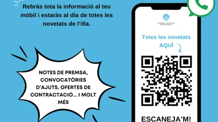 El Consell Insular de Menorca inaugura un canal de WhatsApp