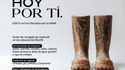 Imagen de la campaña con la que Lorca pide la colaboración de los vecinos ante la tragedia de la DANA