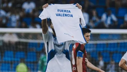 Celebración gol del Tenerife ante el Mirandés