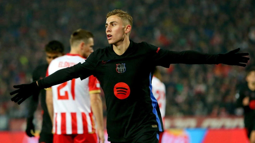 Fermín celebra la 'manita' contra el Estrella Roja.