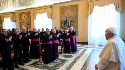 El Papa recibiendo a seminaristas de Toledo y Talavera de la Reina