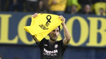 Dani Parejo celebra el 2-0 del Villarreal contra el Alavés.