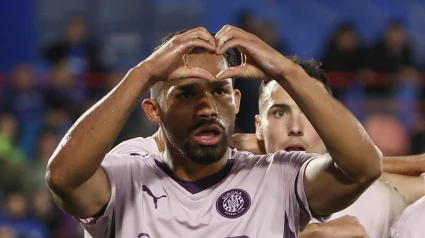 Yangel Herrera celebra el primer gol del Girona contra el Getafe.