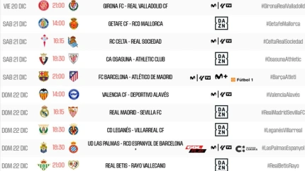 Horarios de Liga, jornada 18