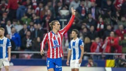 El jugador del Atlético celebrando el gol del empate