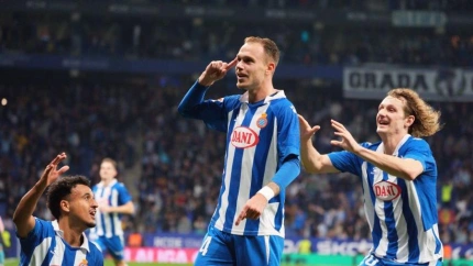 Cardona celebrando su primer gol en la temporada