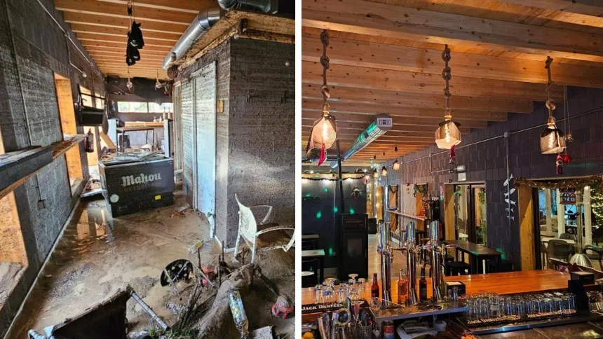 Antes y después del Pub Puerta Verde