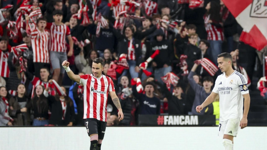 Berenguer celebra el 1-0 del Athletic contra el Real Madrid.