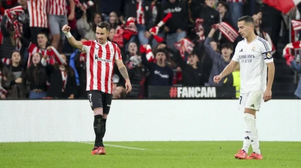 Berenguer celebra el 1-0 del Athletic contra el Real Madrid.