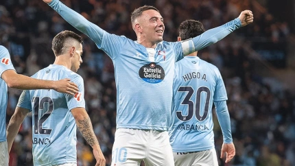 Iago Aspas celebra su diana ante el Mallorca