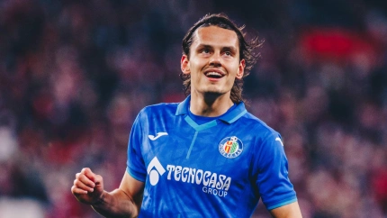 Enes Unal, durante un partido con la camiseta del Getafe en San Mamés.