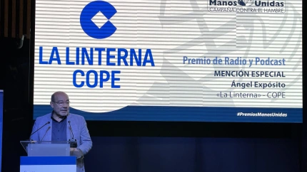 Ángel Expósito, en la entrega de Premios Manos Unidas