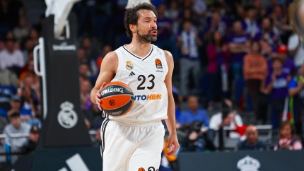Sergio Llull durante un partido del Real Madrid.