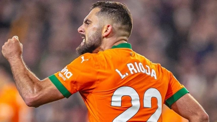 Rioja anotó el tanto valencianista en el Pizjuán