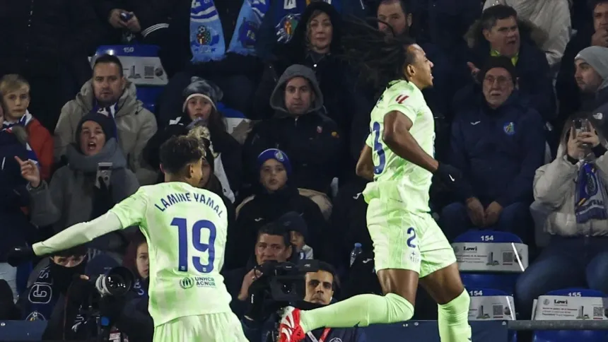 Koundé celebra el 1-0 del Barcelona contra el Getafe.