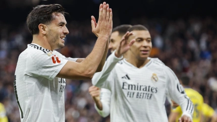 Brahim Díaz celebra tras anotar un gol