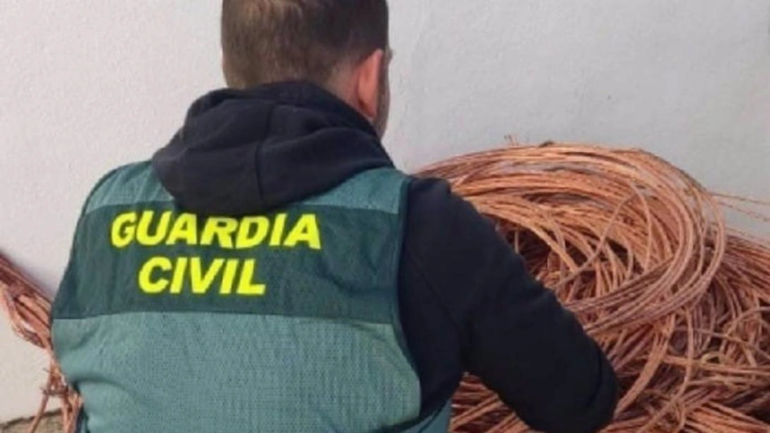 La Guardia Civil recupera 3.500 kilos de cable de cobre robados o de procedencia injustificada