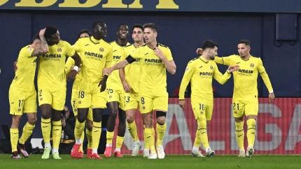 Logan Costa ( celebra junto a sus compañeros tras marcar ante el Mallorca