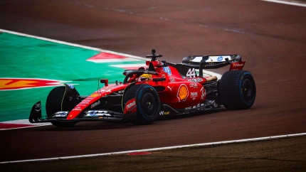 Lewis Hamilton, al volante del Ferrari la pasada semana en Fiorano.