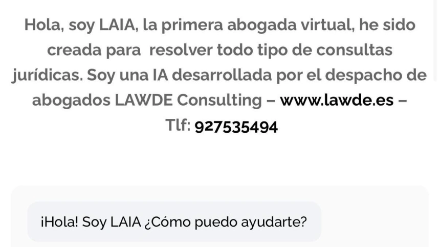 LAIA, primera abogada virtual de España en Navalmoral de la Mata