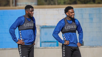 Modeste y Locadia, en el entrenamiento de este jueves.