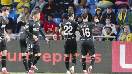Baena y Ayoze celebran el segundo gol ante Las Palmas